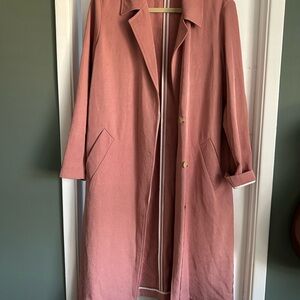 Sandro Pink Trench Coat with Classic Lapel
